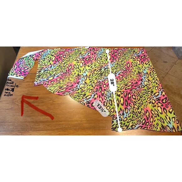 Stretchy Spandex Rainbow Leopard Fabric See Photos for Measurements Around 1yd - Picture 4 of 5